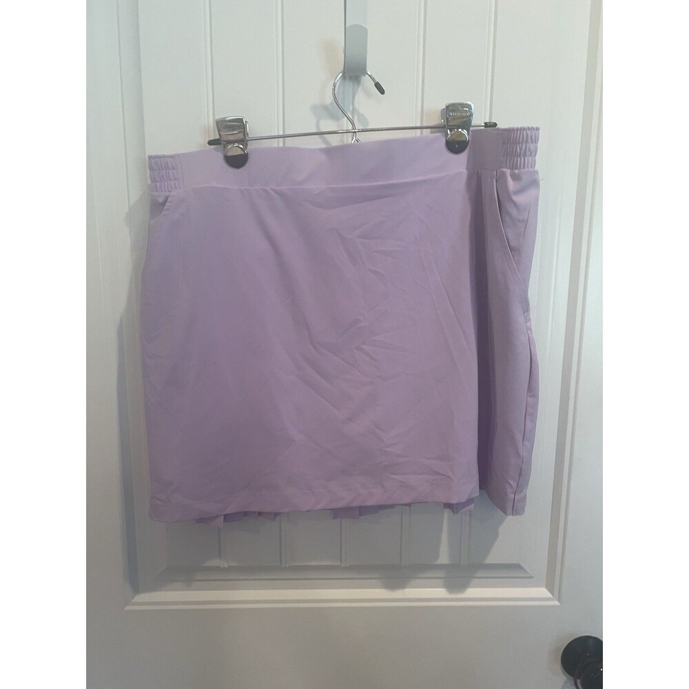 CALIA Skort Lined Skirt Ace Pleated Back Pocket Lilac Pastel Purple Women XL EUC